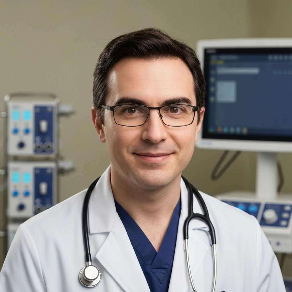 Confident medical professional in a bright modern clinic